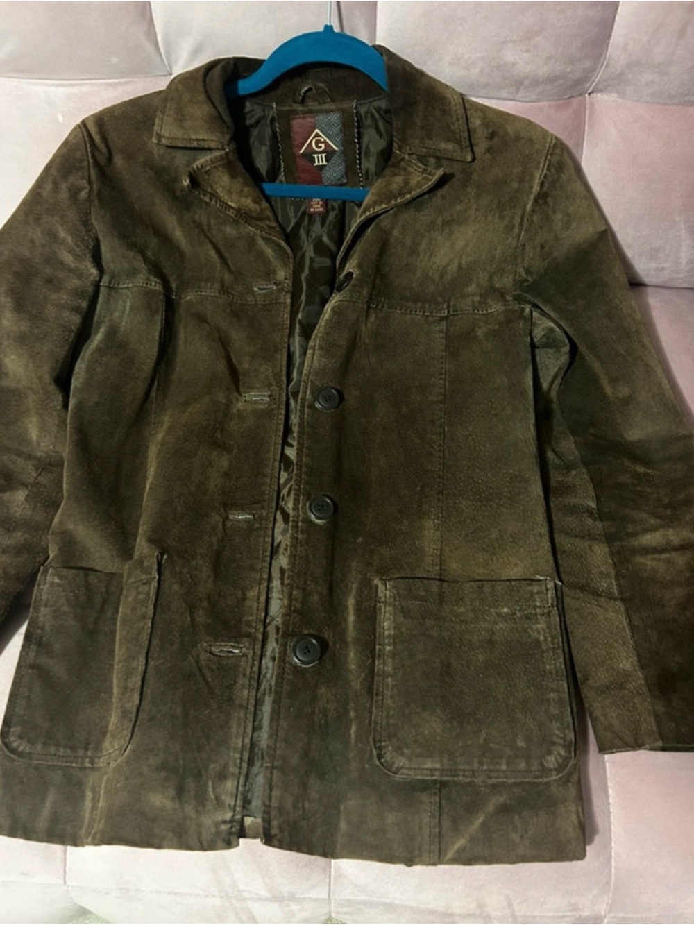 Vintage 90s G-III Genuine Leather Brown Distressed Jacket M